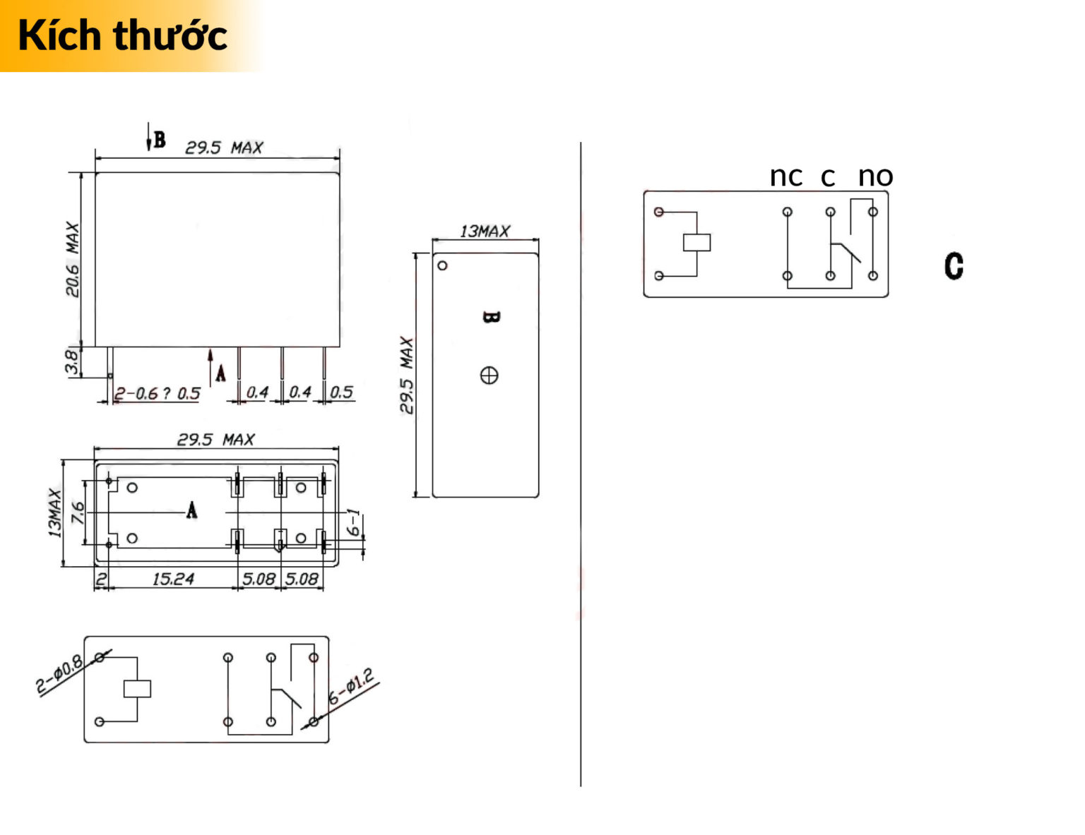 Relay Songle 16A 8 chân