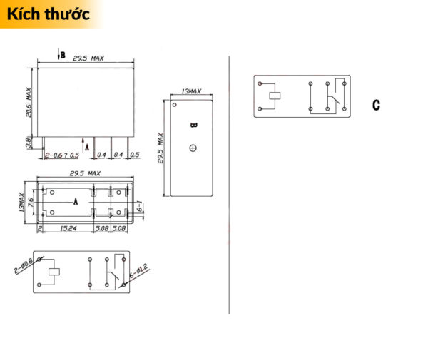 Relay Songle 16A 8 chân