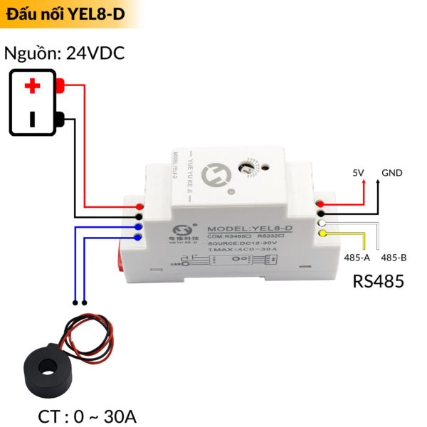 Module đo dòng điện xoay chiều 0-30A YEL8-D RS485