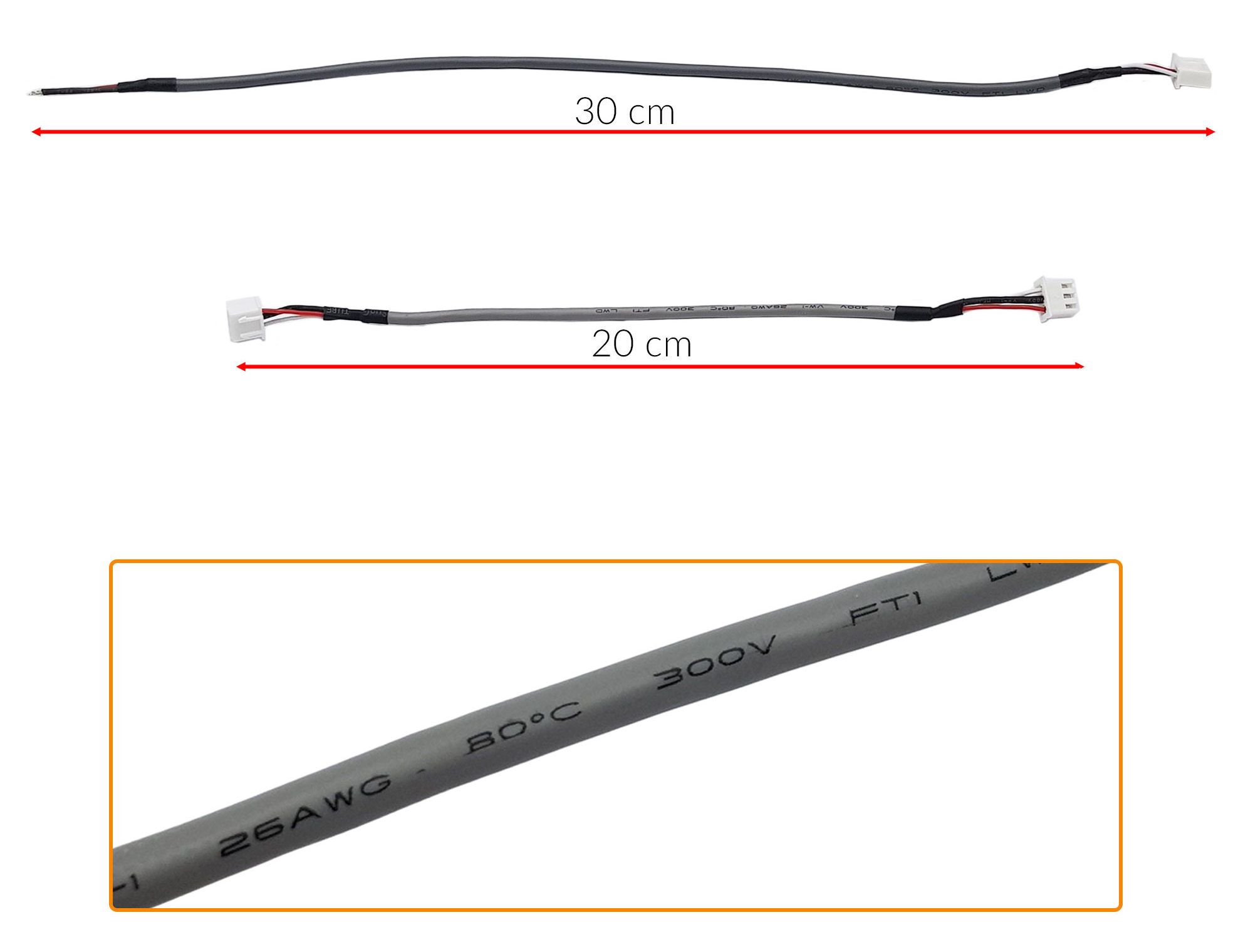 Kích thước dây Bus - Cable chống nhiễu tín hiệu audio XH2.54 - 3P