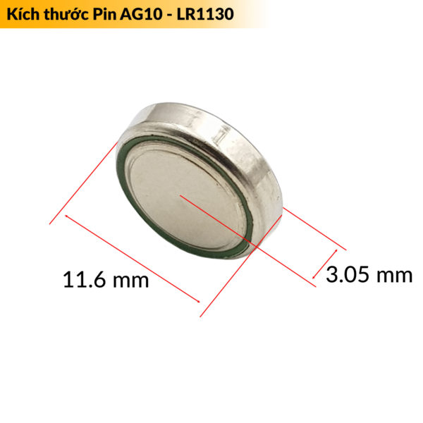 Pin cúc áo AG10 | LR1130 | LR1131 | LR54 | 389 điện áp 1.5V (combo 2 pin)