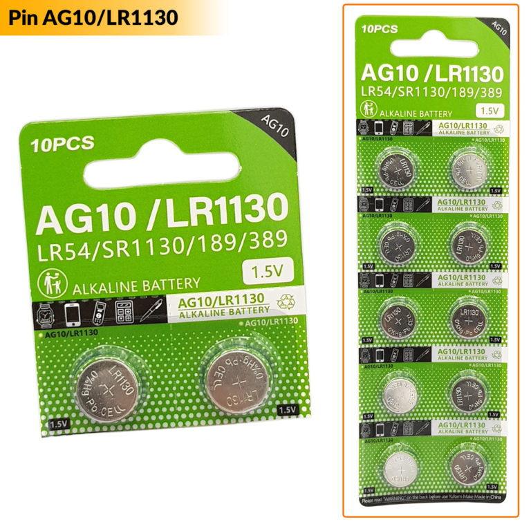 Pin cúc áo AG10 | LR1130 | LR1131 | LR54 | 389 điện áp 1.5V (combo 2 ...