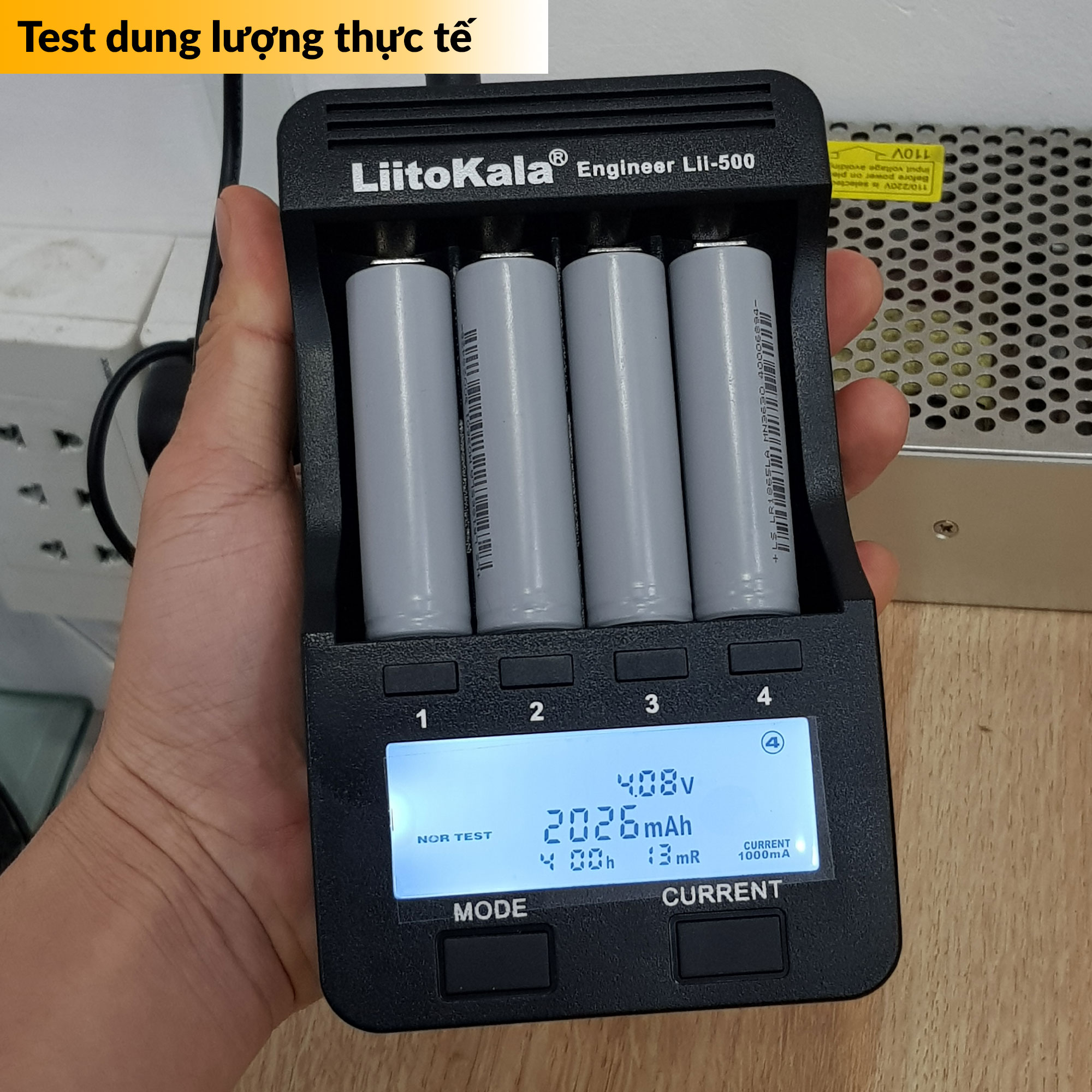 Test thực tế Cell Pin LiShen 18650 xám 2000mAh 10C