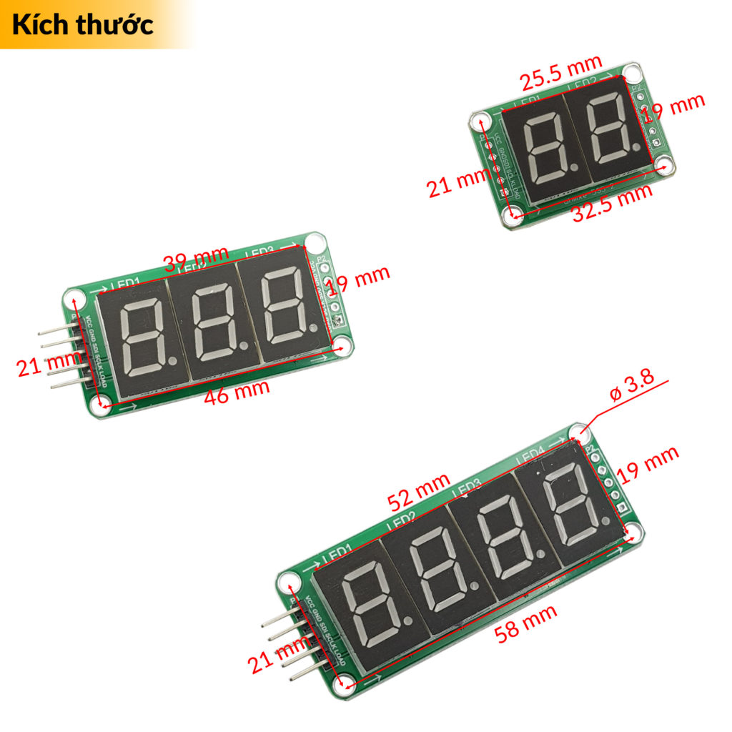Mạch hiển thị LED 7 đoạn 74HC595 4 Led - Nshop