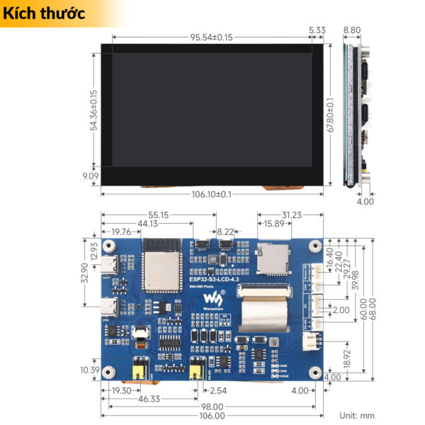 ESP32-S3 Touch LCD 4.3 inch