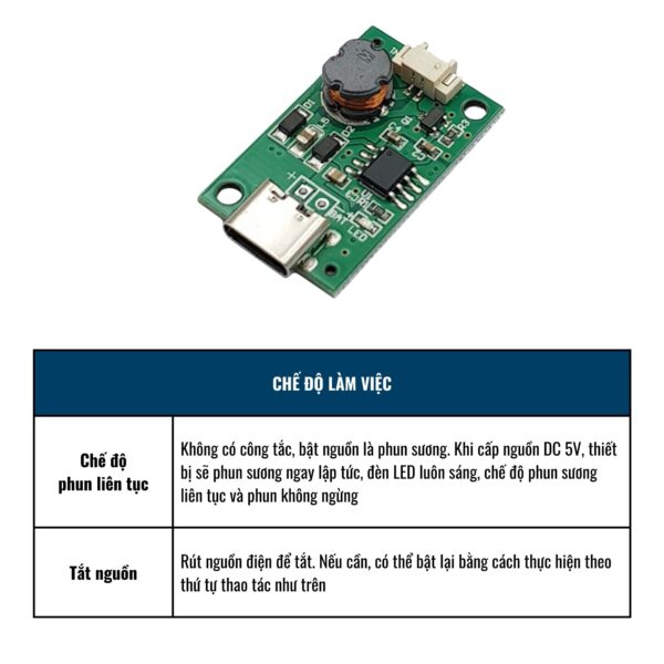 Mạch phun sương siêu âm 108Khz Type C