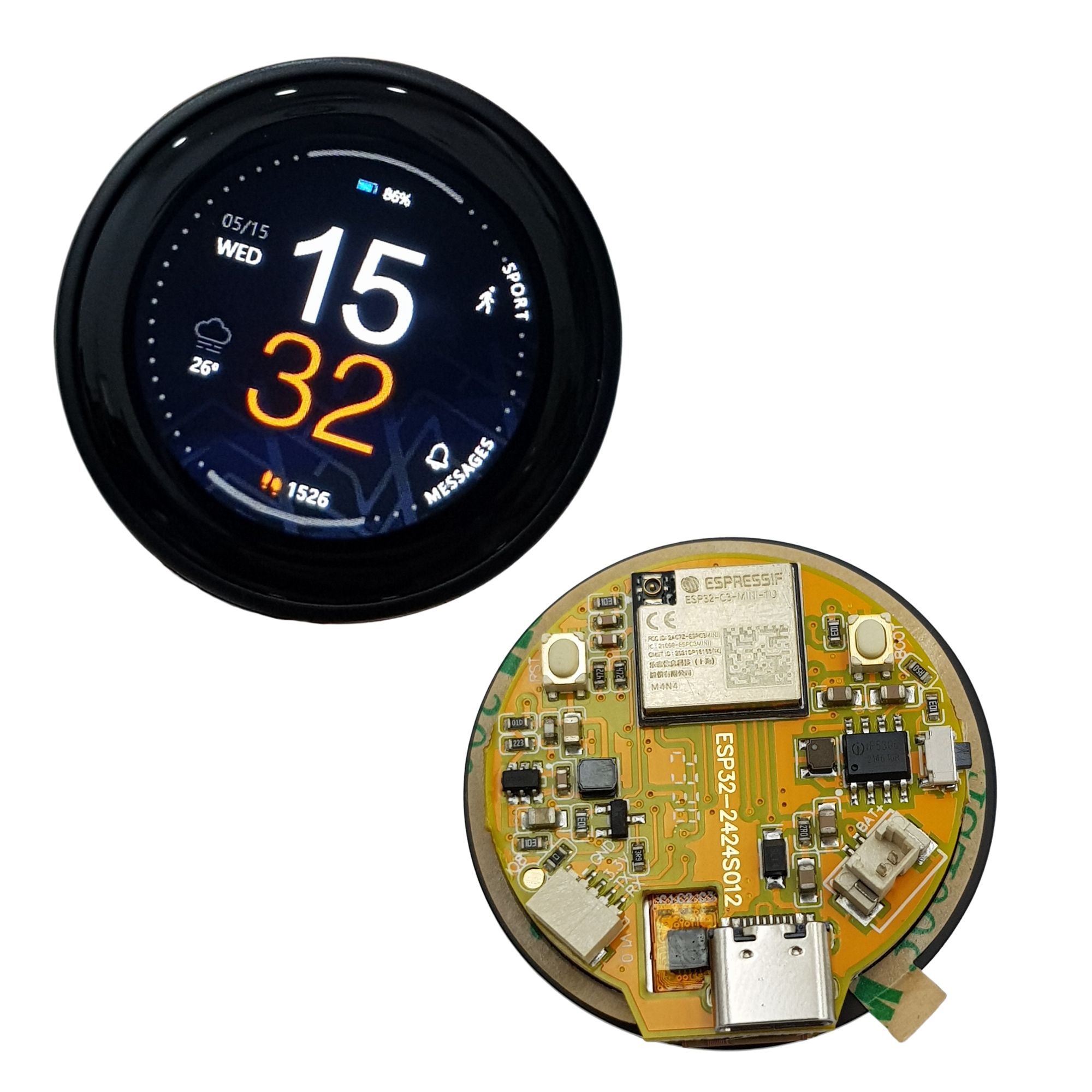 Module ESP32-C3 màn hình cảm ứng 1.28 inch wifi + bluetooth - Nshop