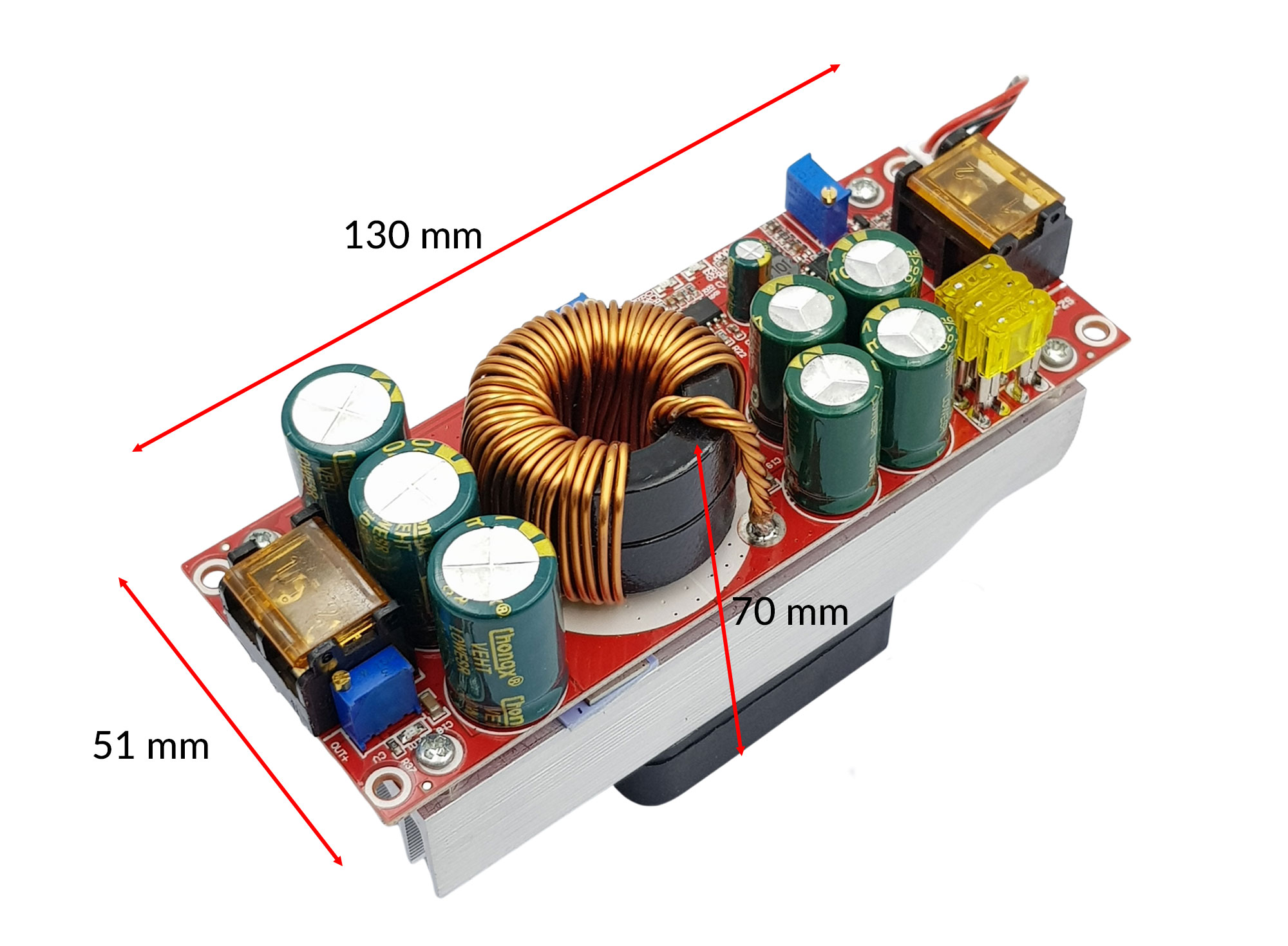Kích thước mạch tăng áp 1500W (module BOOST 1500W)