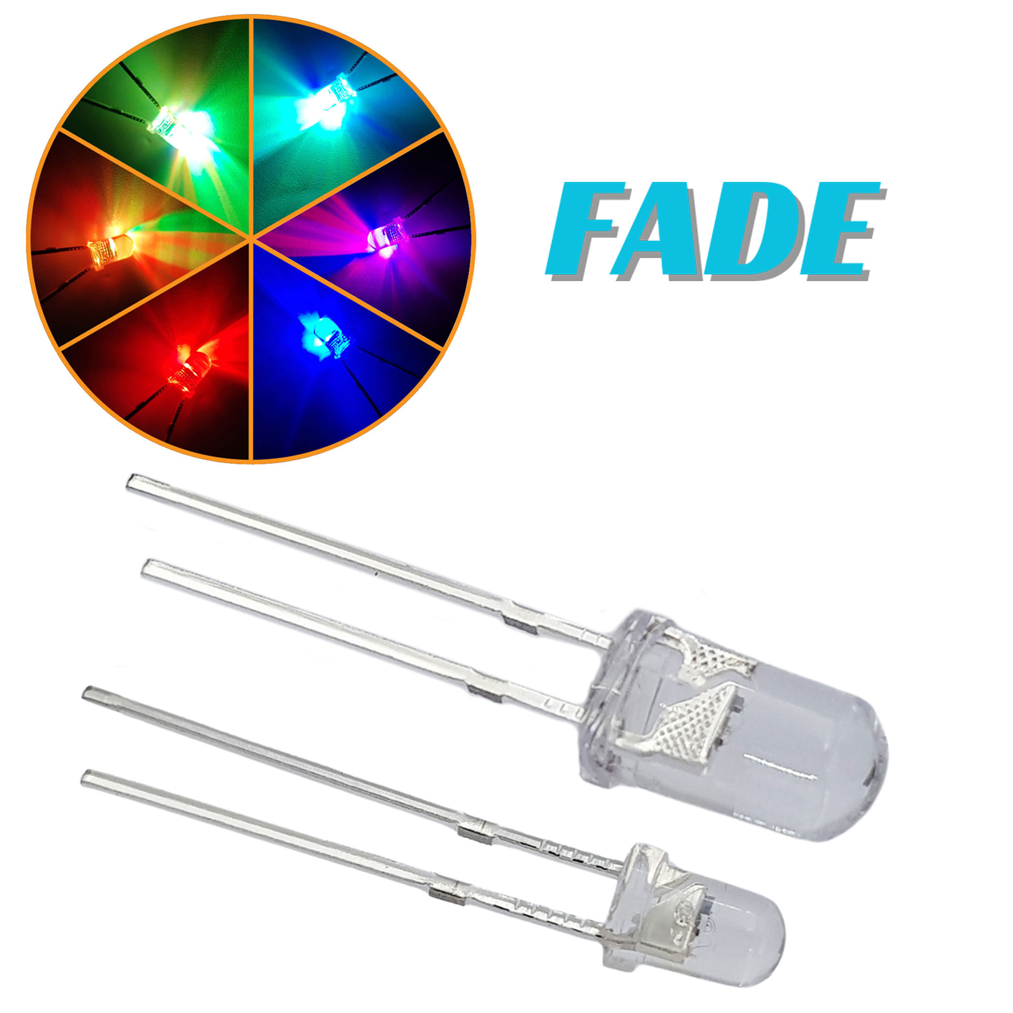 Led RGB tự đổi màu chậm siêu sáng Led 3mm (10 led) - Nshop