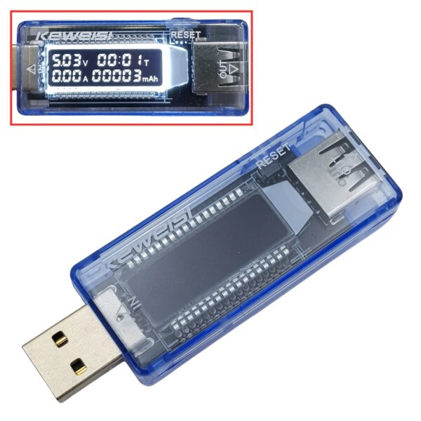 USB tester đo điện áp, dòng điện, dung lượng pin đa năng KWS-V20