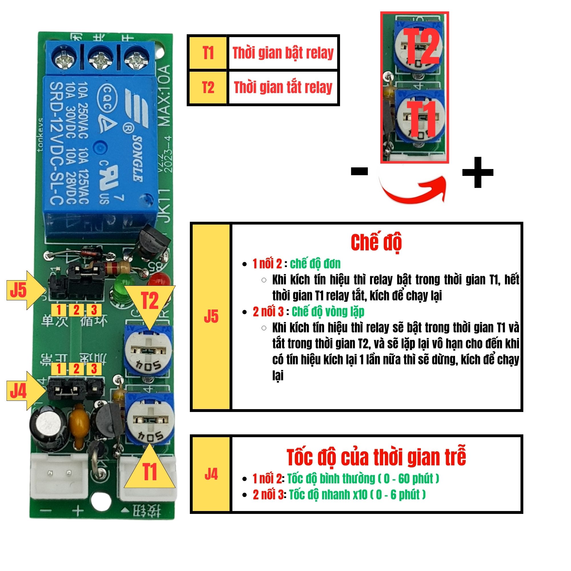 Module tạo trễ 0-60 phút hai chế độ