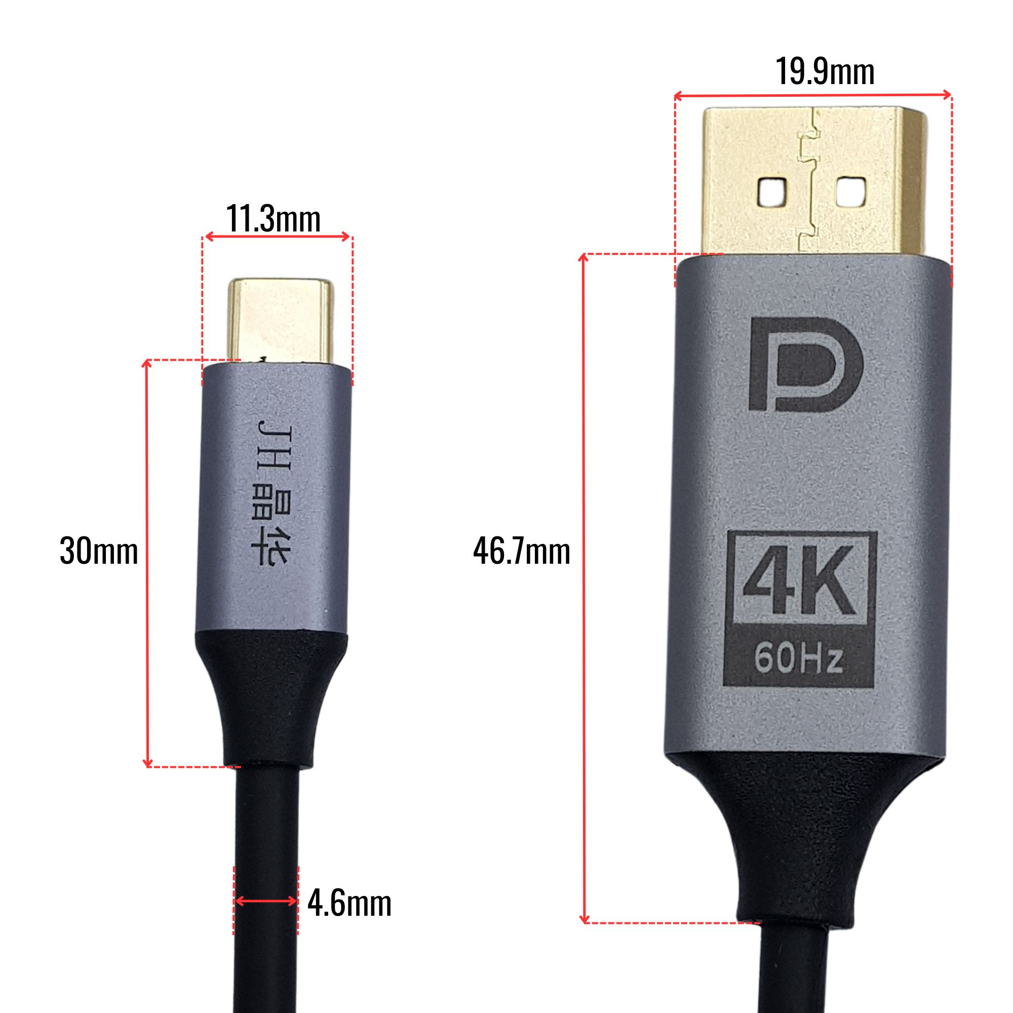 Cáp chuyển USB Type C sang DP chất lượng 4K60Hz