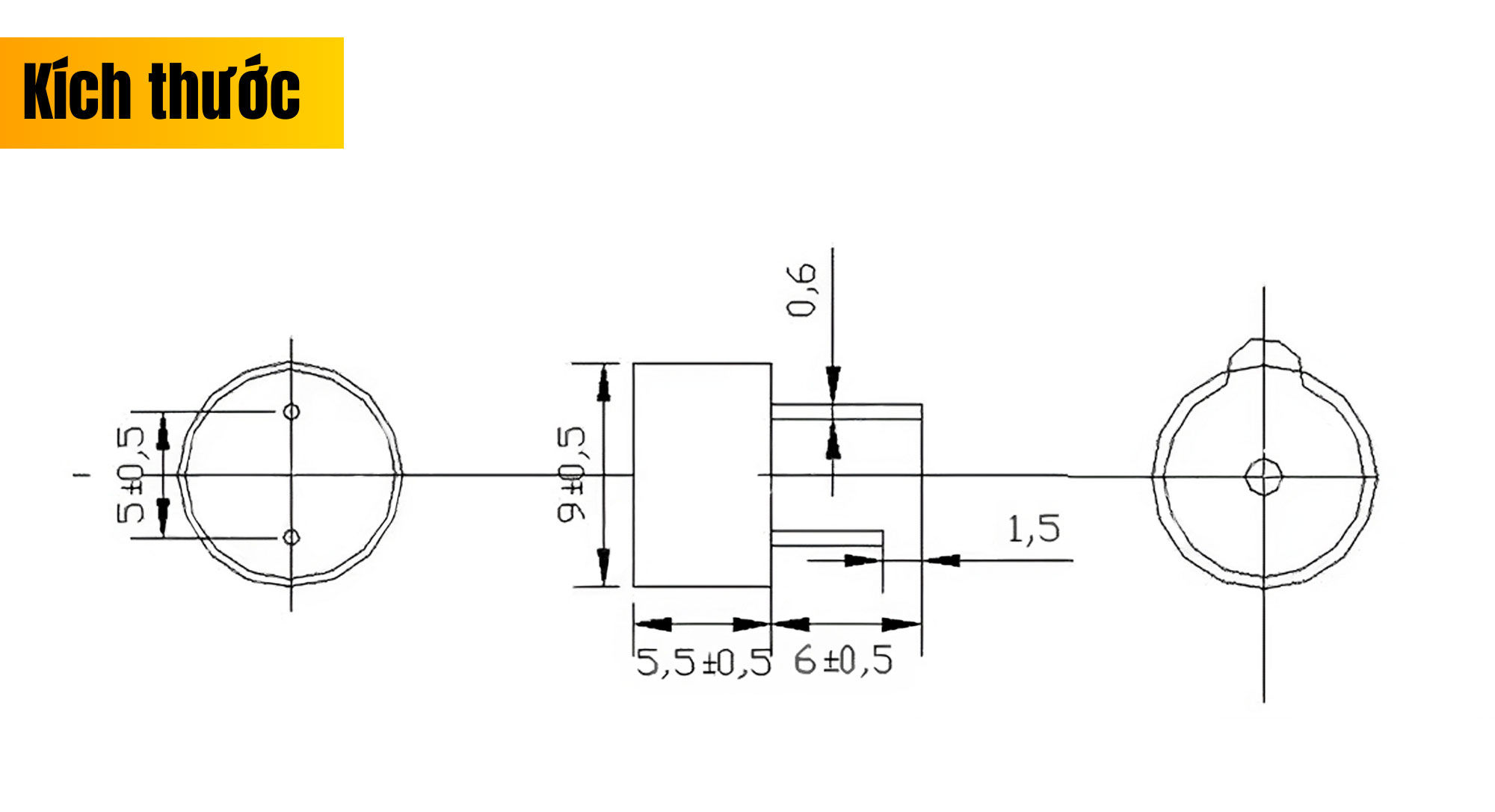 Còi Buzz 5V TMB09A05 0905 9x5.5mm