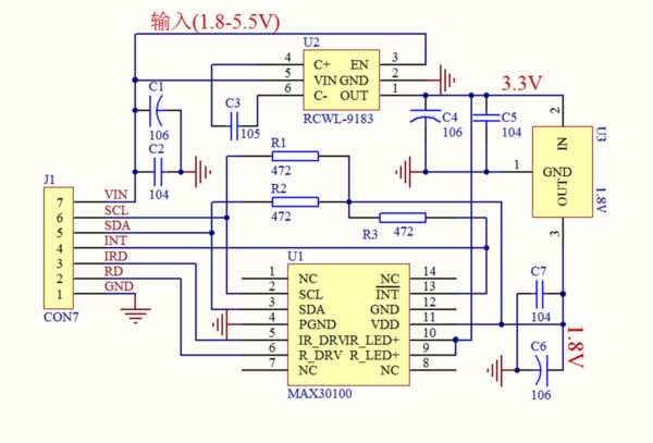 Module cảm biến nhịp tim và nồng độ oxy trong máu MAX30102