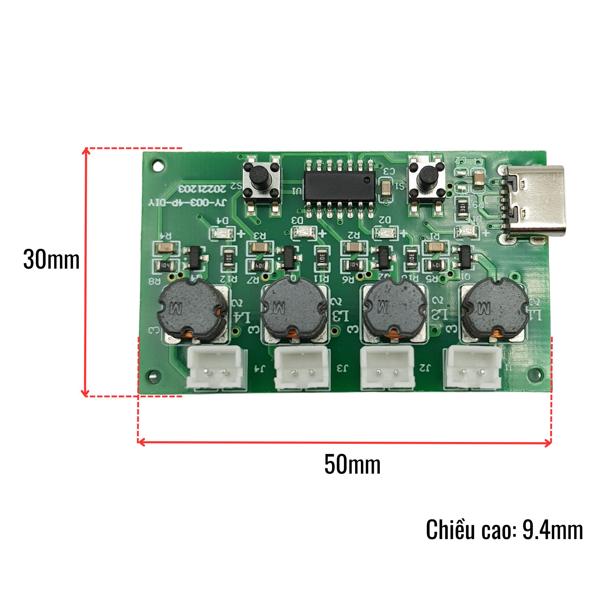 Mạch phun sương siêu âm 4đầu 108Khz Type C