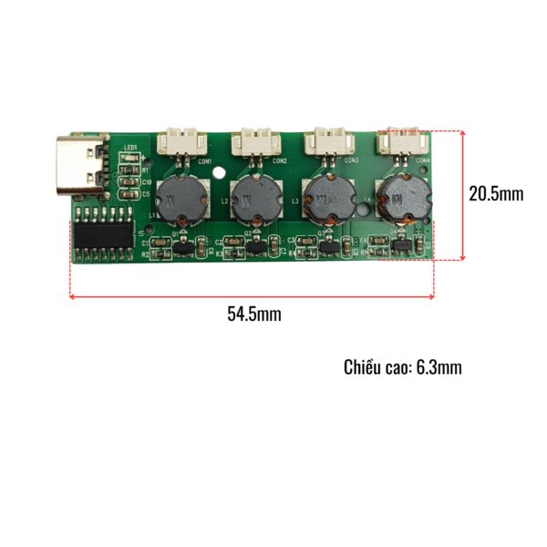 Mạch phun sương siêu âm 4 đầu type C