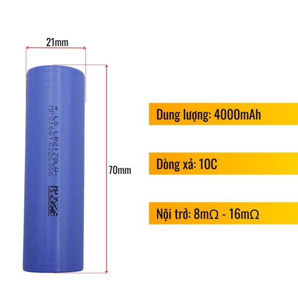 Pin Cell Lishen 21700 4000mAh dòng xả 10C