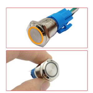Nút nhấn giữ kim loại mặt phẳng 16mm 220V