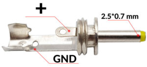 Sơ đồ đấu Jack DC đực 2.5x0.7 mm