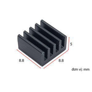 Nhôm tản nhiệt mini 8.8x8.8x5mm màu đen