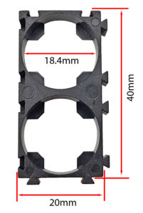 Kích thước Đế giữ pin 18650 2 cell