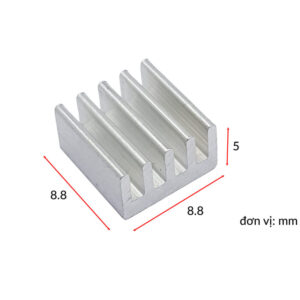 Nhôm tản nhiệt mini 8.8x8.8x5mm màu bạc